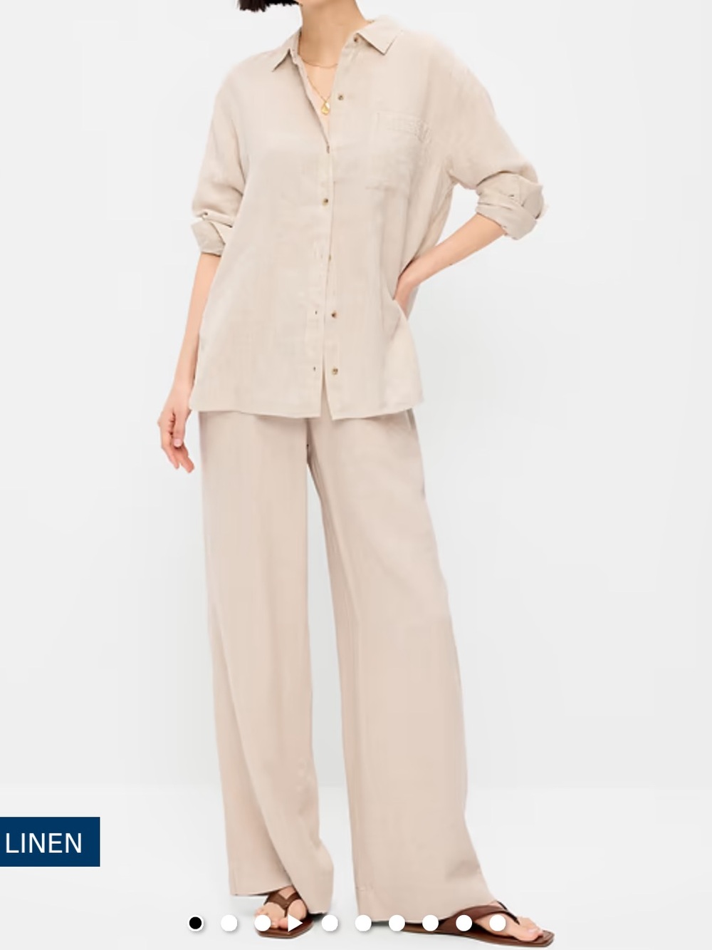 Old Navy Linen Wide Leg Pants Size L